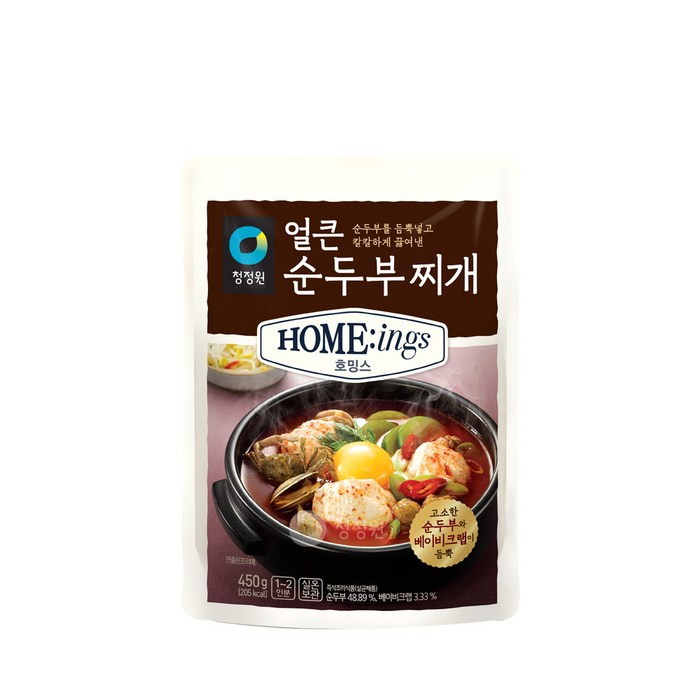 청정원 호밍스 얼큰 순두부찌개, 450g, 1개 대표 이미지 - 순두부찌개 추천