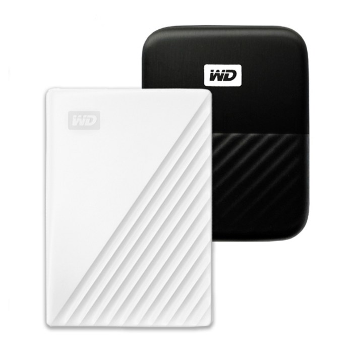 WD My Passport 휴대용 외장하드 + 파우치, 2TB, 화이트 대표 이미지 - 외장하드 2테라 추천