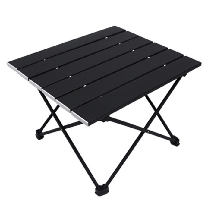 쿨맨 알루미늄 접이식 경량 캠핑 테이블, 블랙