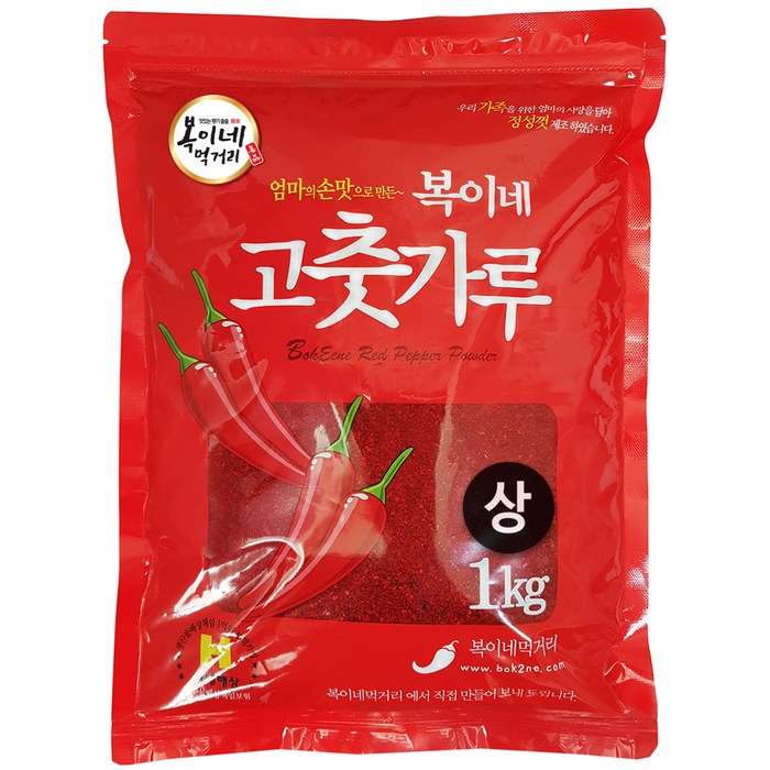 복이네먹거리 고춧가루 보통맛 김치용 상, 1kg, 1개 대표 이미지 - 고춧가루 추천