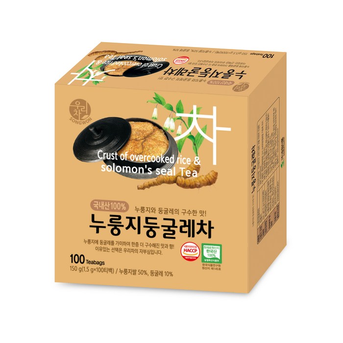 우리차 누룽지 둥굴레차, 1.5g, 100개 대표 이미지 - 담터 차 추천