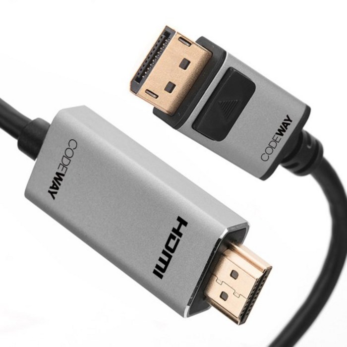 코드웨이 DP to HDMI 케이블 20핀 더미 UHD, 1개, 1m 대표 이미지 - DP to HDMI 케이블 추천