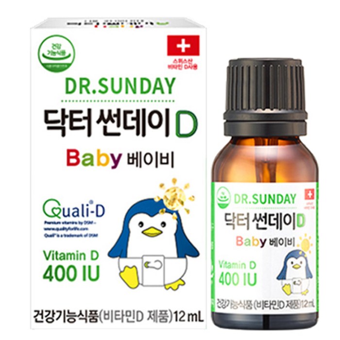 닥터썬데이D 베이비 400IU, 12ml, 1개 대표 이미지 - 키즈 비타민 추천