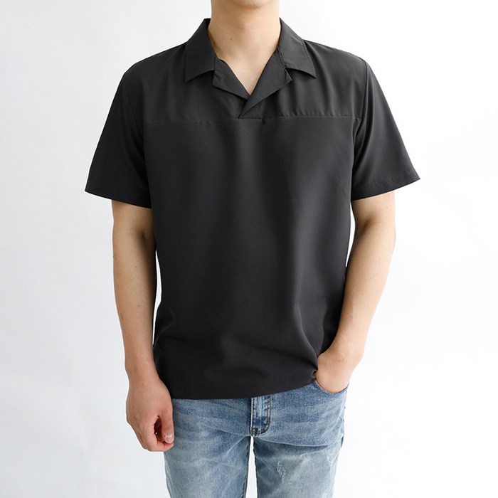 해리슨 냉감 오픈카라 반팔 셔츠 대표 이미지 - 남자 여름 셔츠 추천