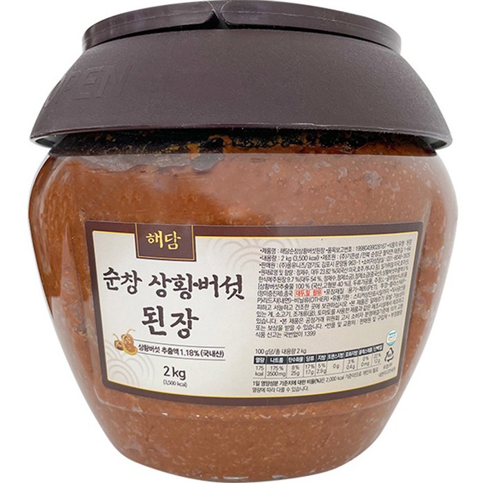 해담 순창 상황버섯 된장, 2kg, 1개 대표 이미지 - 고기집 된장찌개 추천