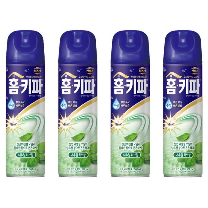 홈키파 에어졸 내츄럴허브향, 500ml, 4개 대표 이미지 - 모기약 추천