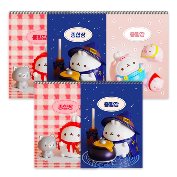 몰랑이 두툼 종합장, 랜덤 발송, 5개 대표 이미지 - 공책 추천
