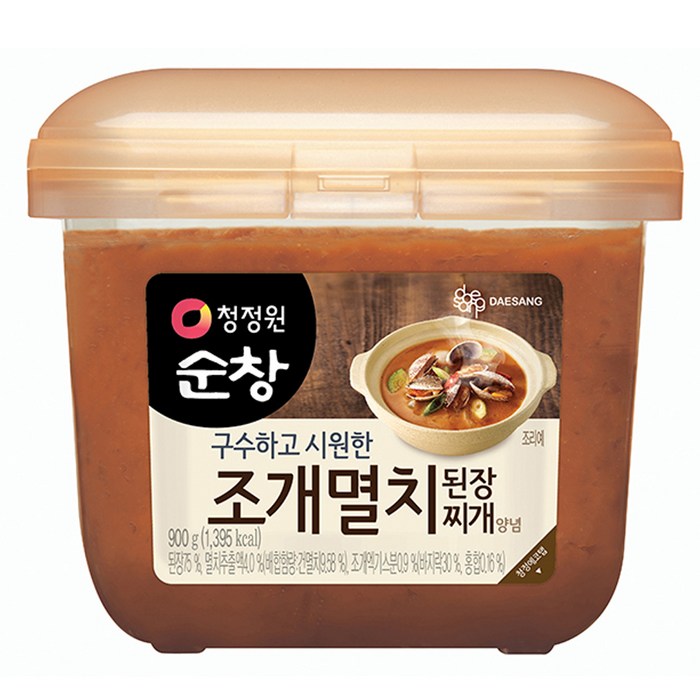 청정원순창 조개멸치 된장 찌개양념, 900g, 1개 대표 이미지 - 고기집 된장찌개 추천