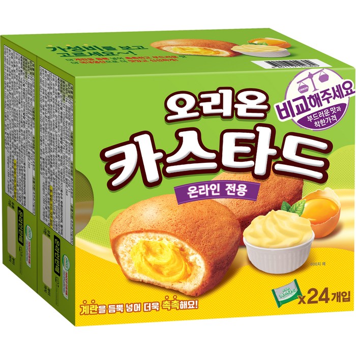 오리온 카스타드 12p, 288g, 2개 대표 이미지 - 사무실 과자 추천