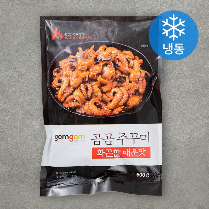 곰곰 주꾸미 화끈한 매운맛 600g (냉동), 1개 대표 이미지 - 낙지 볶음 추천