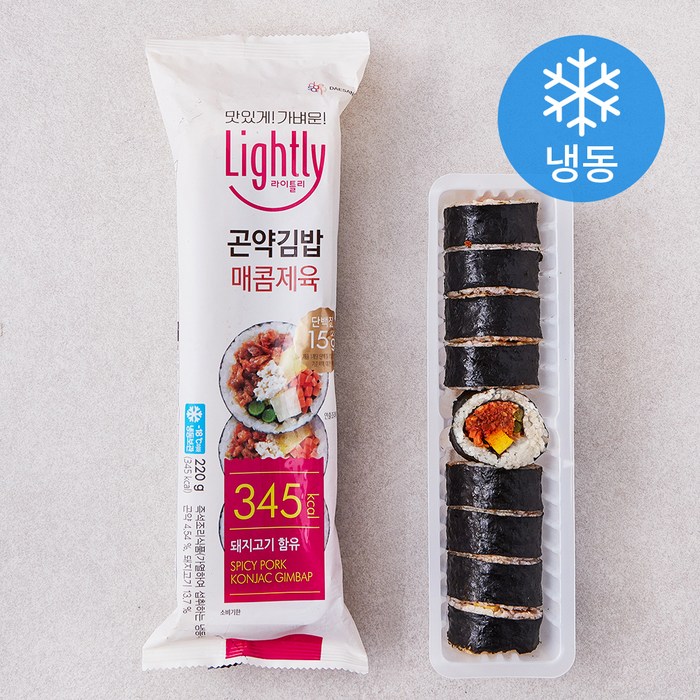 라이틀리 매콤제육 곤약김밥 (냉동), 220g, 1개 대표 이미지 - 저탄수화물 식단 추천