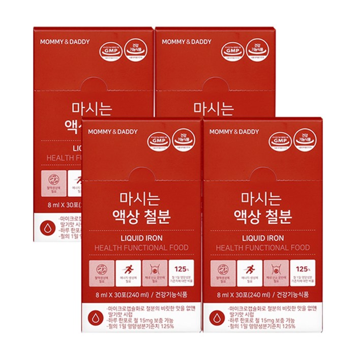 마미앤대디 임산부 마시는 액상 철분제 30p, 4개, 240ml 대표 이미지 - 빈혈 추천
