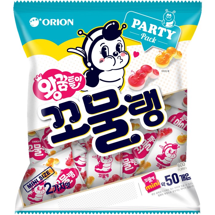 오리온 왕꿈틀이 꼬물탱 미니젤리 50p, 600g, 1개 대표 이미지 - 달달한 과자 추천