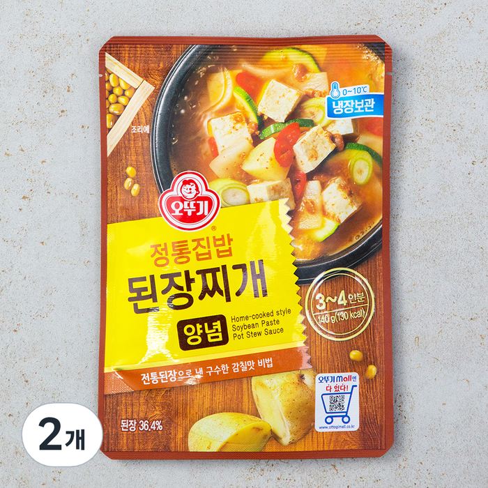 정통집밥된장찌개양념, 140g, 2개 대표 이미지 - 고기집 된장찌개 추천