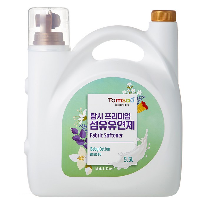 탐사 프리미엄 섬유유연제 베이비코튼, 5.5L, 1개 대표 이미지 - 섬유유연제 추천