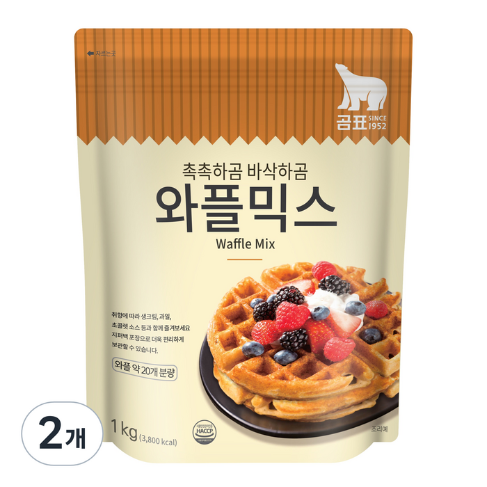 곰표 와플 믹스, 1kg, 2개 대표 이미지 - 수플레 팬케이크 추천