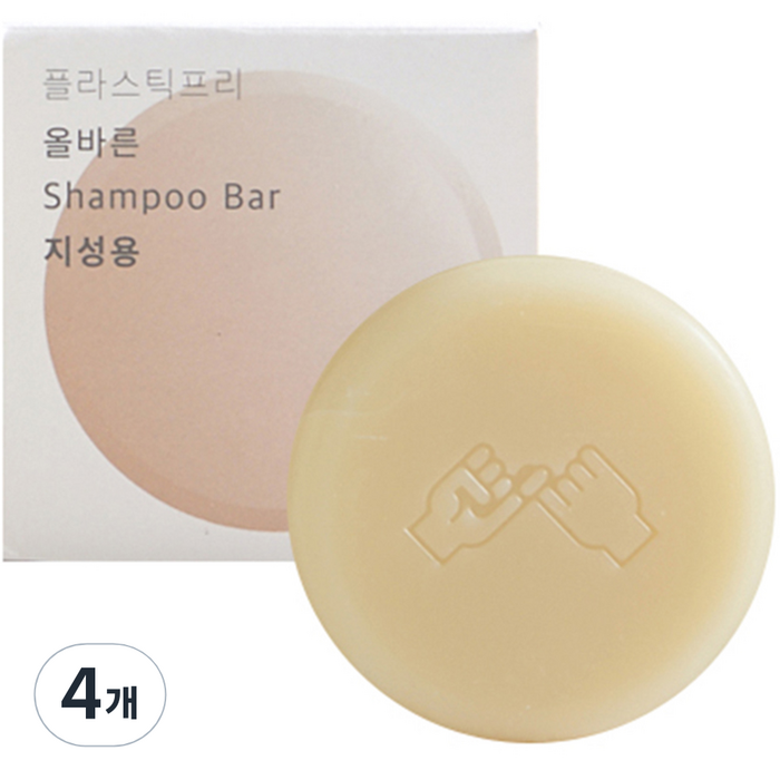 동구밭 올바른 샴푸바 지성용, 100g, 4개