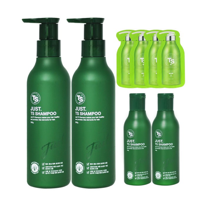 TS 저스트 샴푸 500g x 2p + 100g x 2p + 파우치 4p 세트, 1200g, 1세트 대표 이미지 - TS 샴푸 추천