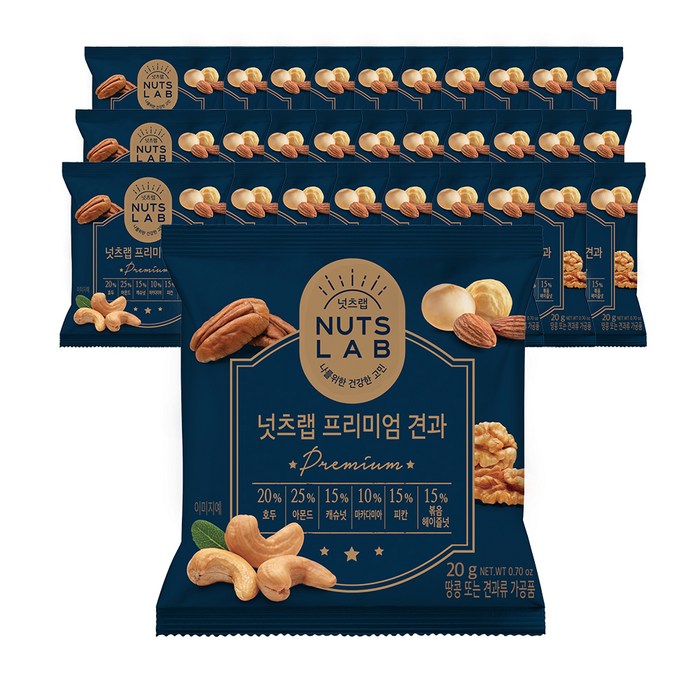 넛츠랩 프리미엄 견과, 30개, 20g 대표 이미지 - 믹스넛 추천