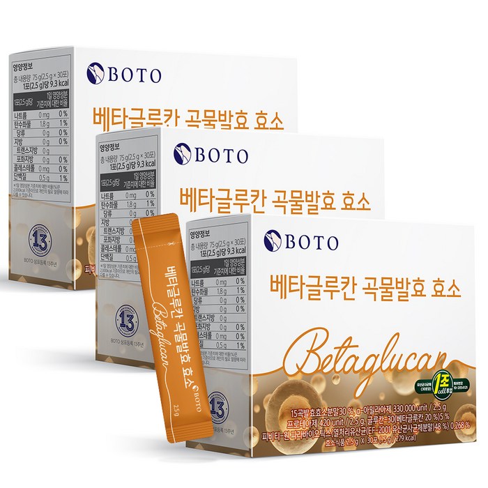 보뚜 베타글루칸 곡물발효 효소 30p, 75g, 3개 대표 이미지 - 곡물 효소 추천