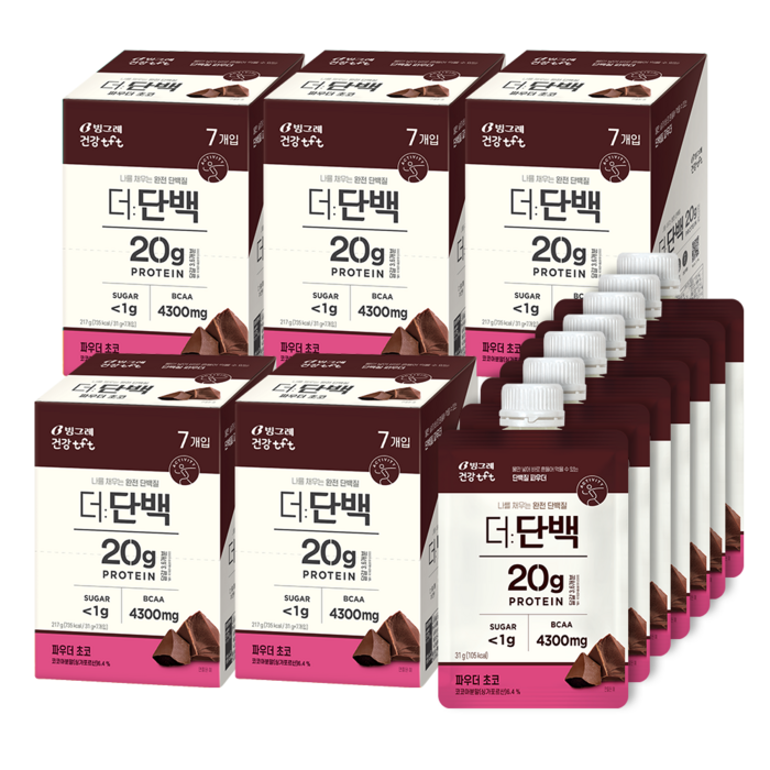 빙그레 더단백 파우더 초코 7p, 31g, 6개 대표 이미지 - 더단백 추천