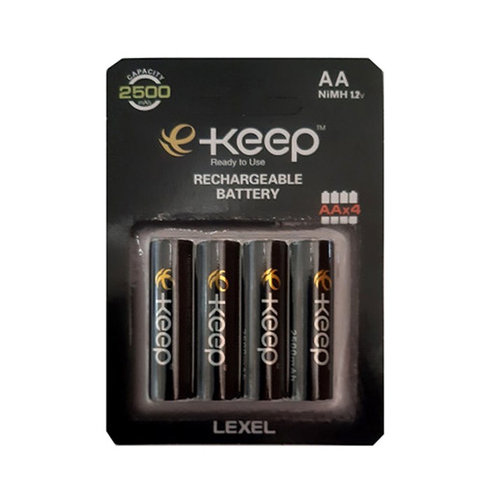 렉셀 e Keep 고용량 AA 충전지 2500mAh, 4개입, 1개 대표 이미지 - 충전지 추천