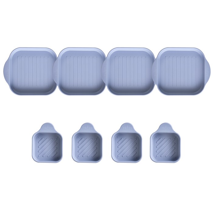 디유 전자레인지용 큐티 나눔접시 세트, 1세트, 그레이 플레이트 대 4p + 앞접시 소 4p 대표 이미지 - 접시 세트 추천