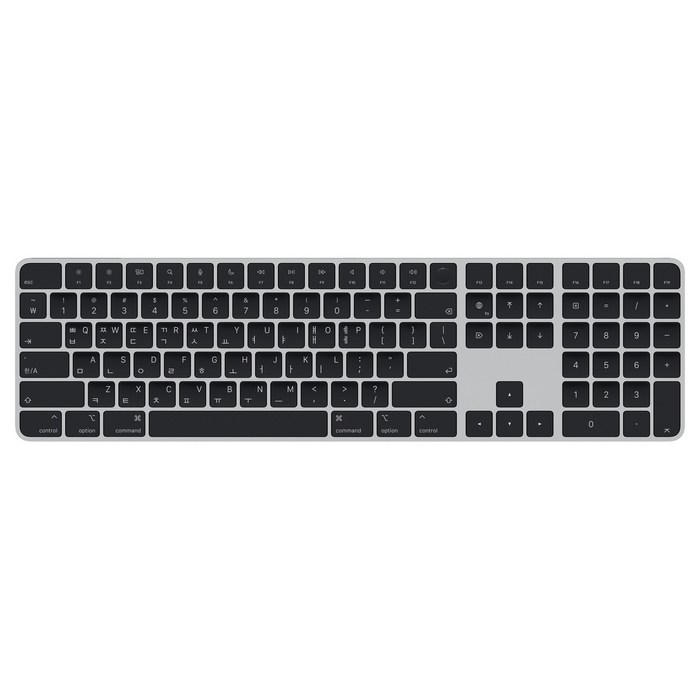 Apple Silicon 장착 Mac용 Magic Keyboard Touch ID 탑재, 한글, 블랙, 숫자패드 포함, MMMR3KH/A, 일반형 대표 이미지 - 숫자 키패드 추천