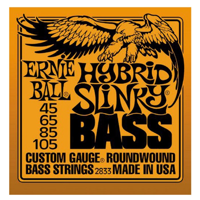어니볼 Ernie ball Hybrid Slinky Bass 베이스 스트링 45~105, 2833, 혼합색상 대표 이미지 - 베이스 줄 추천