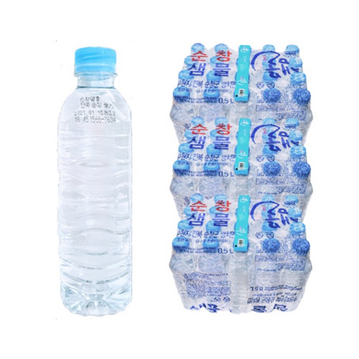 순창샘물 무라벨, 60개, 500ml 대표 이미지 - 무라벨 생수 500ml 추천