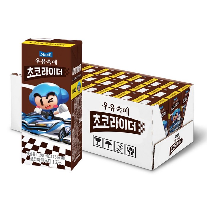 매일유업 우유 속에 초코라이더, 190ml, 24개 대표 이미지 - 초코우유 추천