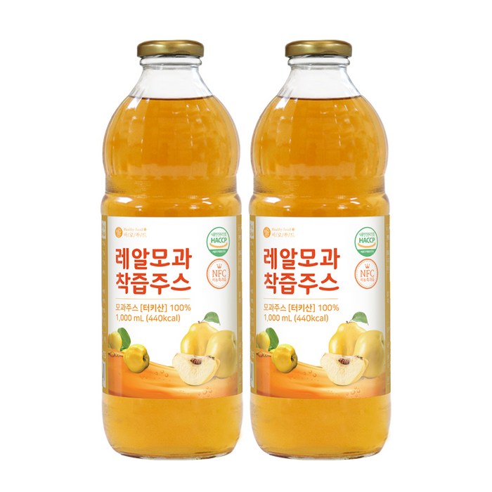 바로푸드 레알 모과 착즙주스, 1000ml, 2개 대표 이미지 - 모과청 추천