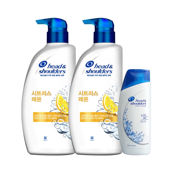 헤드앤숄더 시트러스 레몬 샴푸 750ml x 2p + 딥클린 샴푸 90ml, 1세트 대표 이미지 - 헤드앤숄더 샴푸 추천