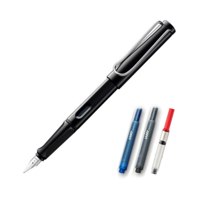 LAMY 사파리 만년필 컨버터 세트, EF, 만년필(블랙), 케이스(랜덤발송) 대표 이미지 - 라미 만년필 추천