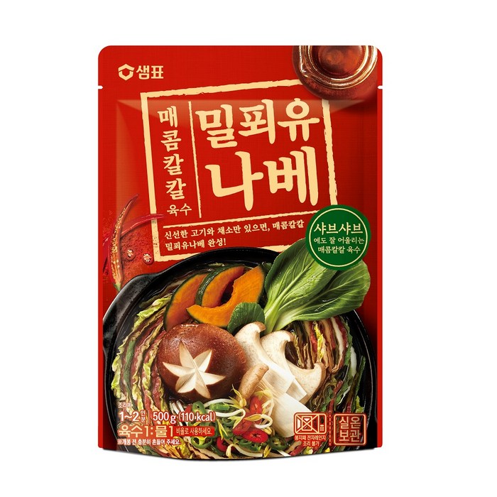 샘표 매콤칼칼 밀푀유나베 육수, 500g, 1개 대표 이미지 - 버섯전골 추천