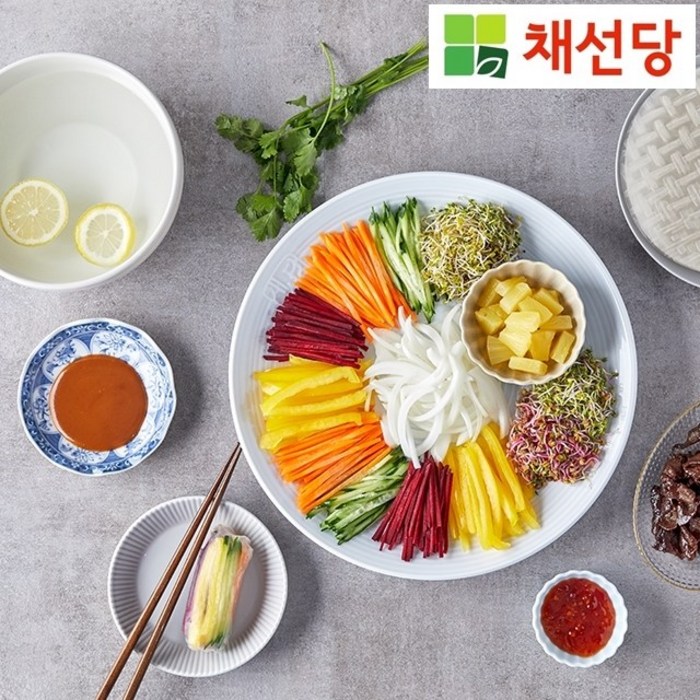 [채선당] 소불고기 월남쌈 쿠킹박스 밀키트, 1개, 635g 대표 이미지 - 월남쌈 추천