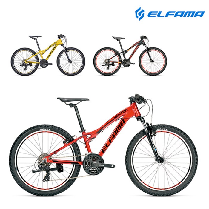 2022 엘파마 벤토르 V24 24인치 어린이 MTB자전거, 펄레드블랙