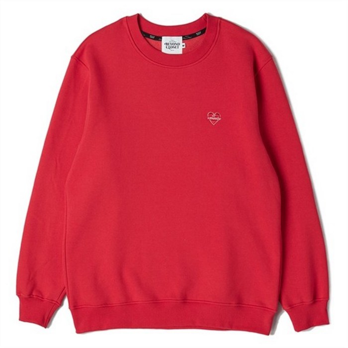 비욘드클로젯 기모 NOMANTIC SMALL LOGO SWEAT SHIRTS RED (7740001) 대표 이미지 - 비욘드클로젯 맨투맨 추천