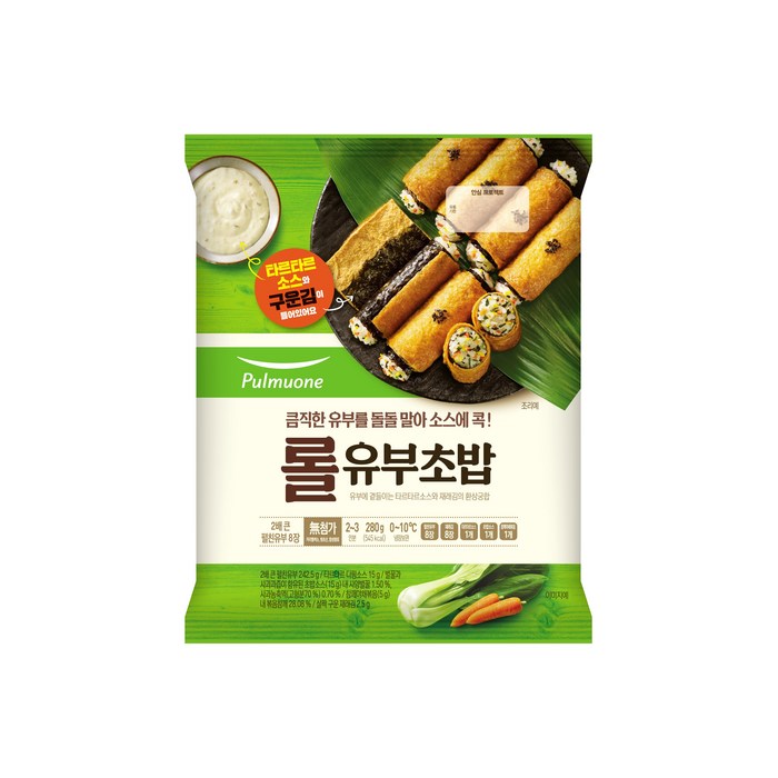 [풀무원] 롤유부초밥(280g 2~3인분), 280g, 3개 대표 이미지 - 초밥 재료 추천