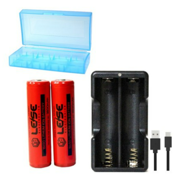 삼성 35E 18650 세트(3500mah 2알+깜냥급속충전기+USB케이블+2구케이스 ), 1세트 대표 이미지 - 리튬이온 건전지 추천