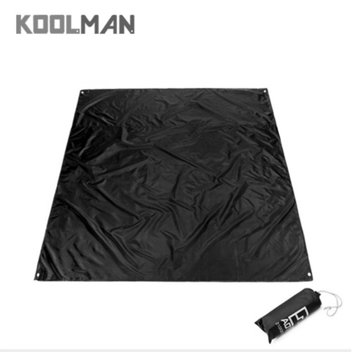 KOOLMAN(쿨맨) 경량 그라운드 텐트 방수포 Black, 블랙 - 1개