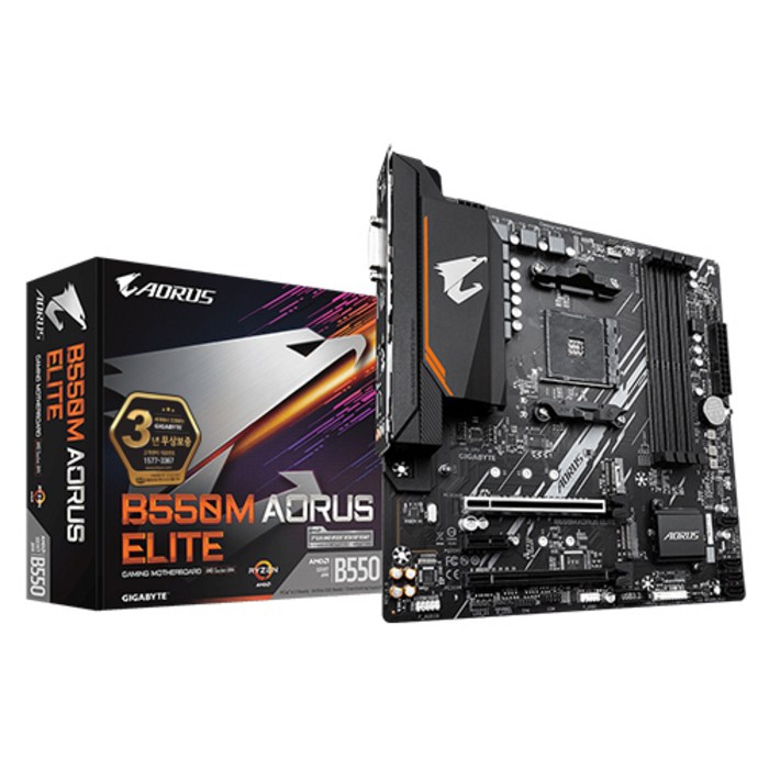 GIGABYTE B550M AORUS ELITE (제이씨현) 대표 이미지 - 게이밍 메인보드 추천