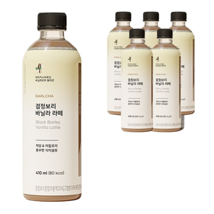 달차 검정보리 바닐라라떼, 410ml, 6개입 대표 이미지 - 디카페인 라떼 추천