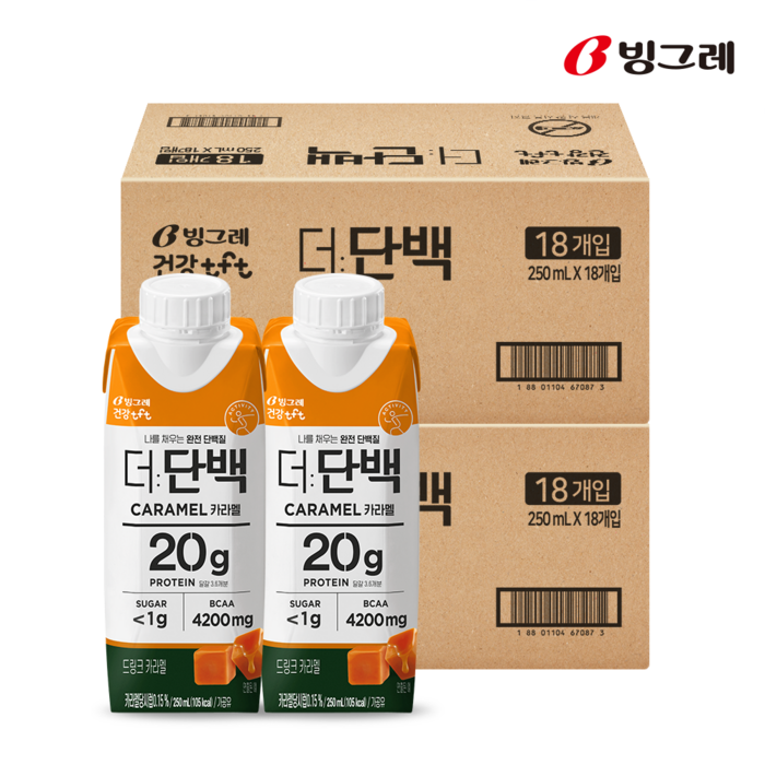 빙그레 더단백 드링크 카라멜, 36개입, 250ml 대표 이미지 - 더단백 추천