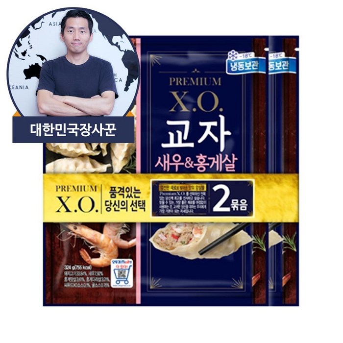 대한민국장사꾼 오뚜기 X.O 교자 새우 홍게살 324g x 2개, 2봉 대표 이미지 - 새우만두 추천