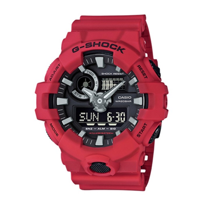 쥐샥 GA-700-4A 지샥 레드 빅페이스 G-SHOCK 시계 남성시계 홍콩면세점 수입 대표 이미지 - 지샥 시계 추천