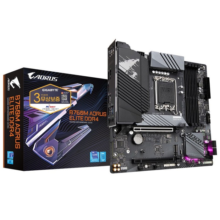 GIGABYTE B760M AORUS ELITE D4 피씨디렉트 대표 이미지 - 게이밍 메인보드 추천