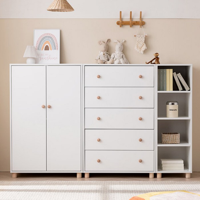 삼익가구 E0등급 코코 아기옷장 세트 주니어 배이비장 수납장 책장