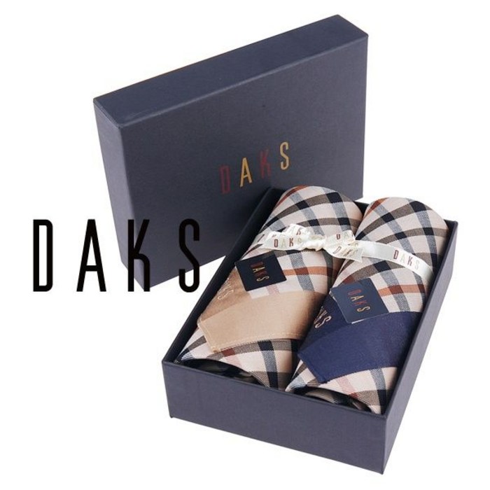 [닥스] DB_ 남녀 기본체크 손수건 2매세트 (16번) 대표 이미지 - 닥스 손수건 추천