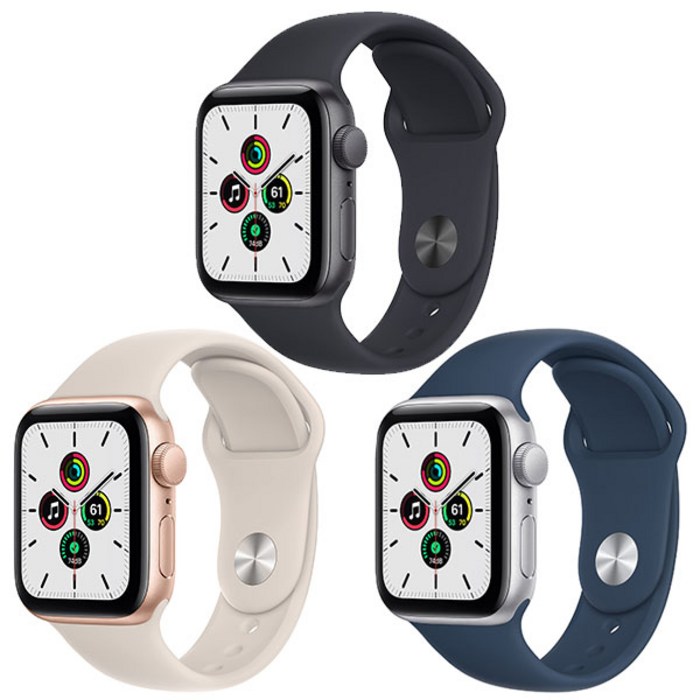 Apple 애플워치 SE, 40mm, GPS, 알루미늄, 스페이스 그레이 / 미드나이트 스포츠 밴드, 스페이스그레이 알루미늄 케이스, 미드나이트 스포츠 밴드 대표 이미지 - 20만원대 워치 추천